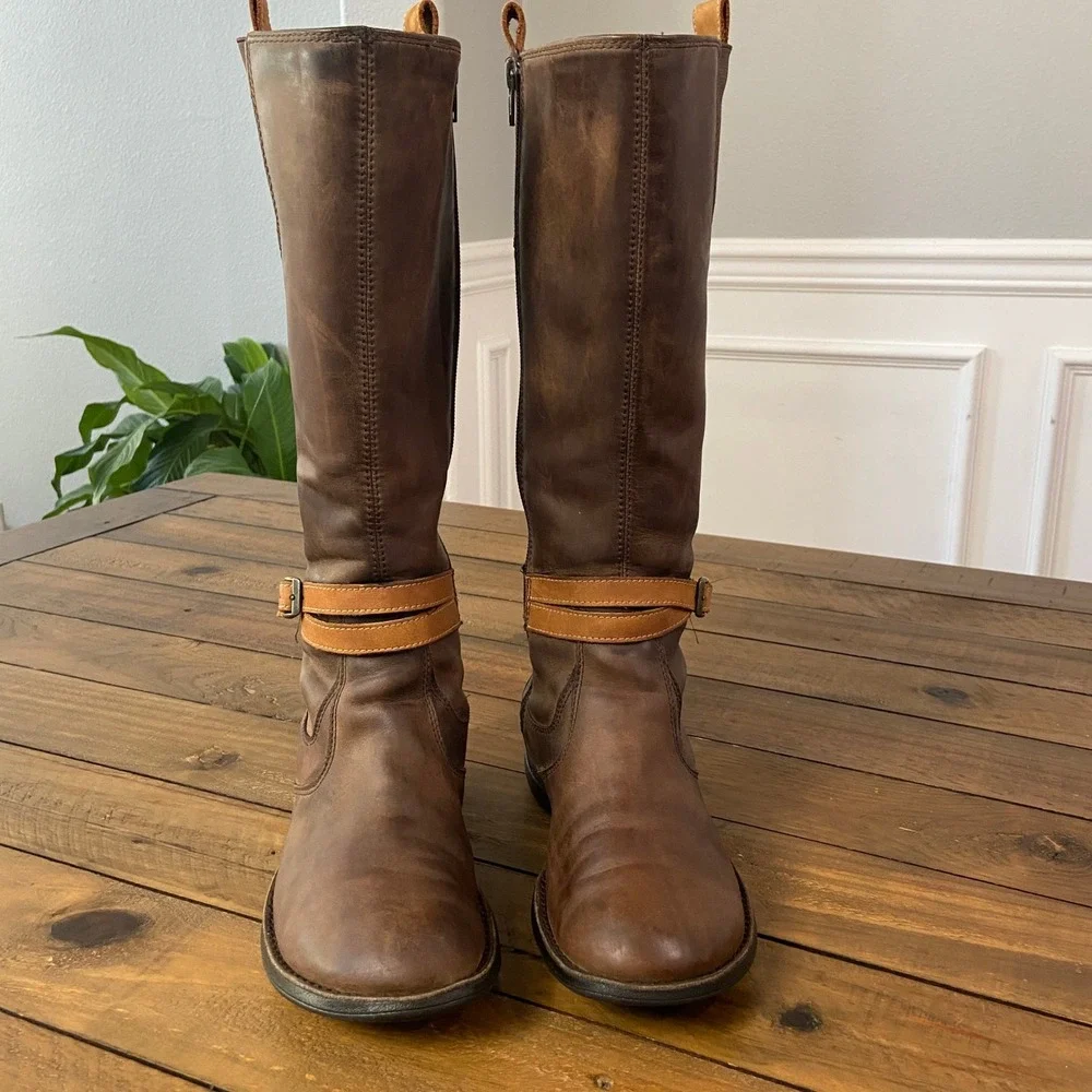 Merrell Cinnamon Waterproof Brown Leather Tall Boots Womens 6 J56034